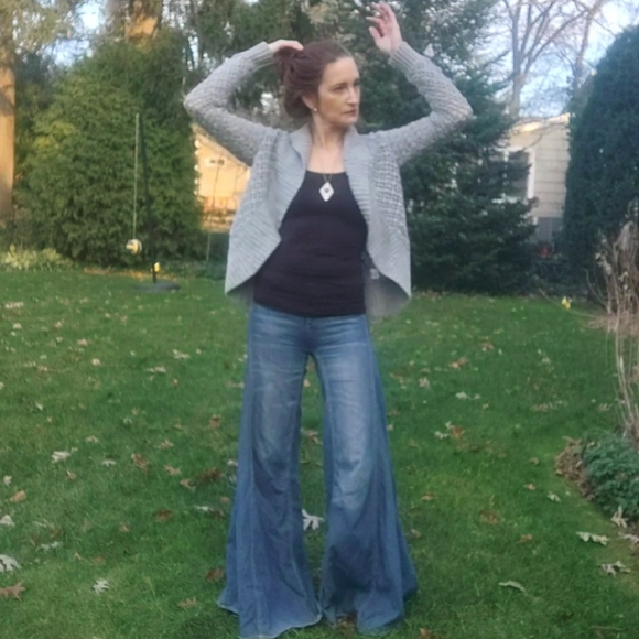 Designer Vince Open Knit Gray Alpaca & Cashmere Cardigan Sweater - Picture 9 of 13